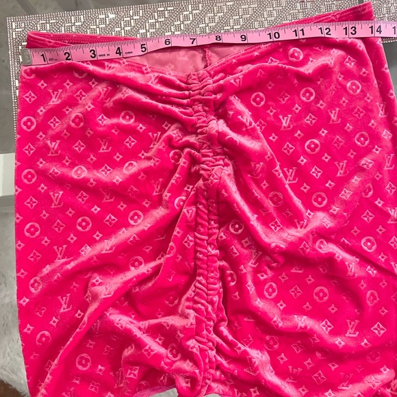 💗 LOUIS VUITTON Monogram LV Velvet Hot Pink Bikini & Skirt Swim Swimsuit NEW M - Picture 10 of 12
